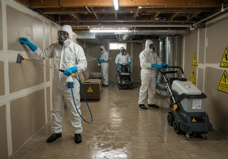 Basement Moisture Removal and Structural Drying process in Opelousas, LA